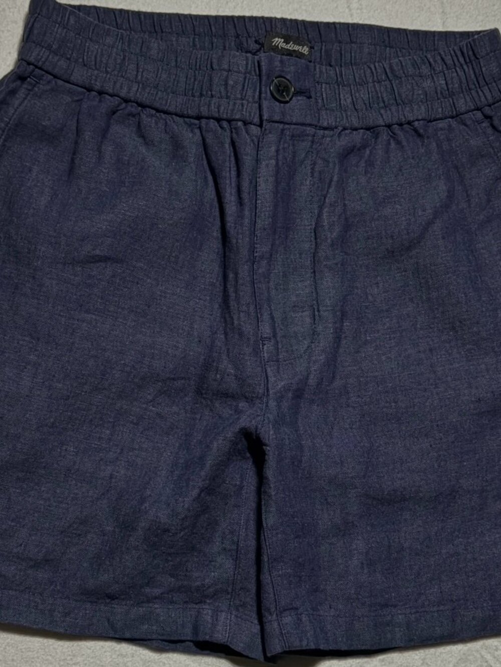 Madewell Linen Shorts Womens XS Blue Drawstring Elastic Waist NWT 5.5”